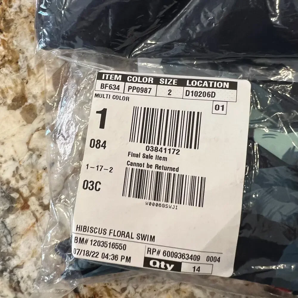 NWT J. Crew Boys' Navy W/Hibiscus Floral Print Swim Trunk